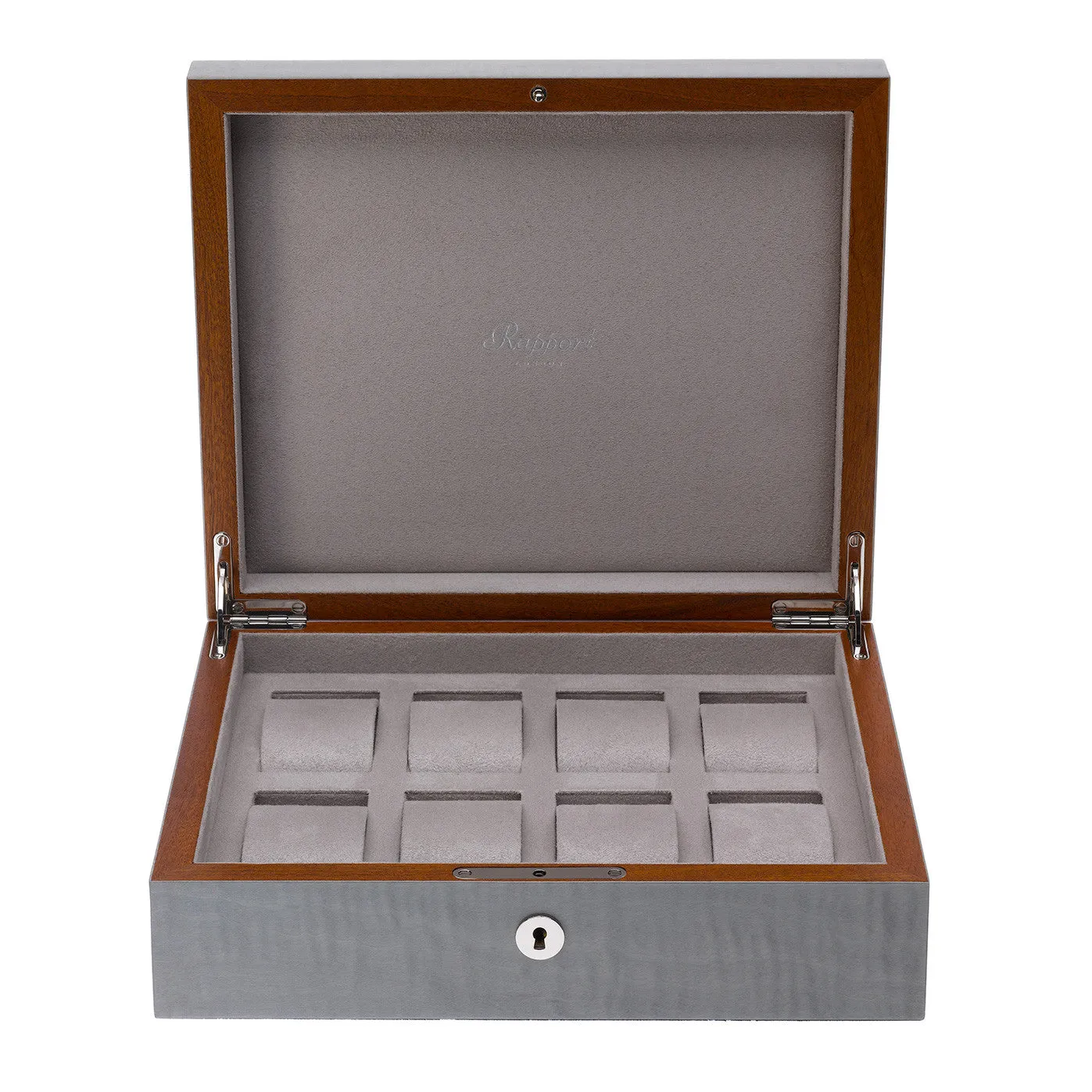 Rapport - Heritage 8 Watch Box in Grey Lacquer | L416