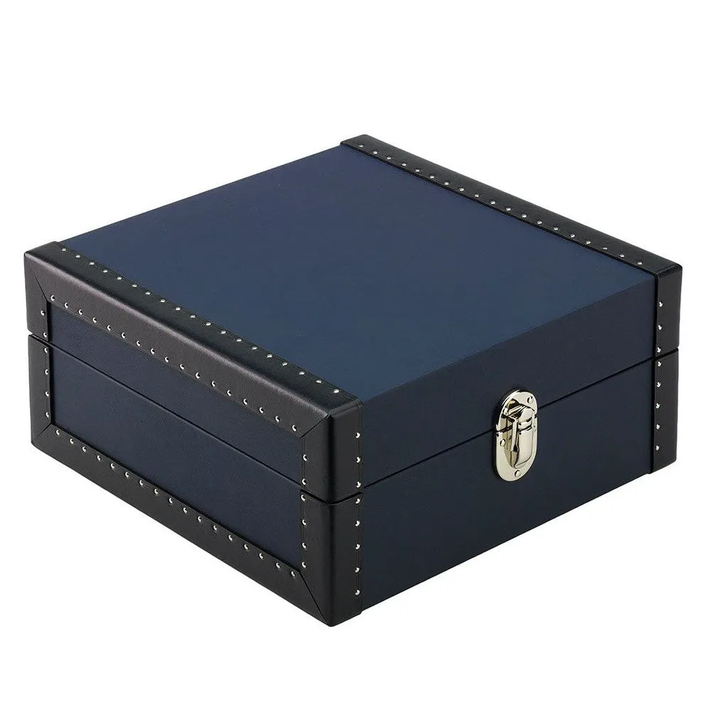 Rapport - Kensington Multi-storage Watch Box in Blue Leather | L321