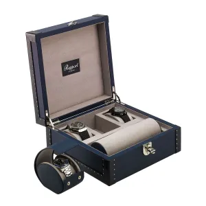 Rapport - Kensington Multi-storage Watch Box in Blue Leather | L321