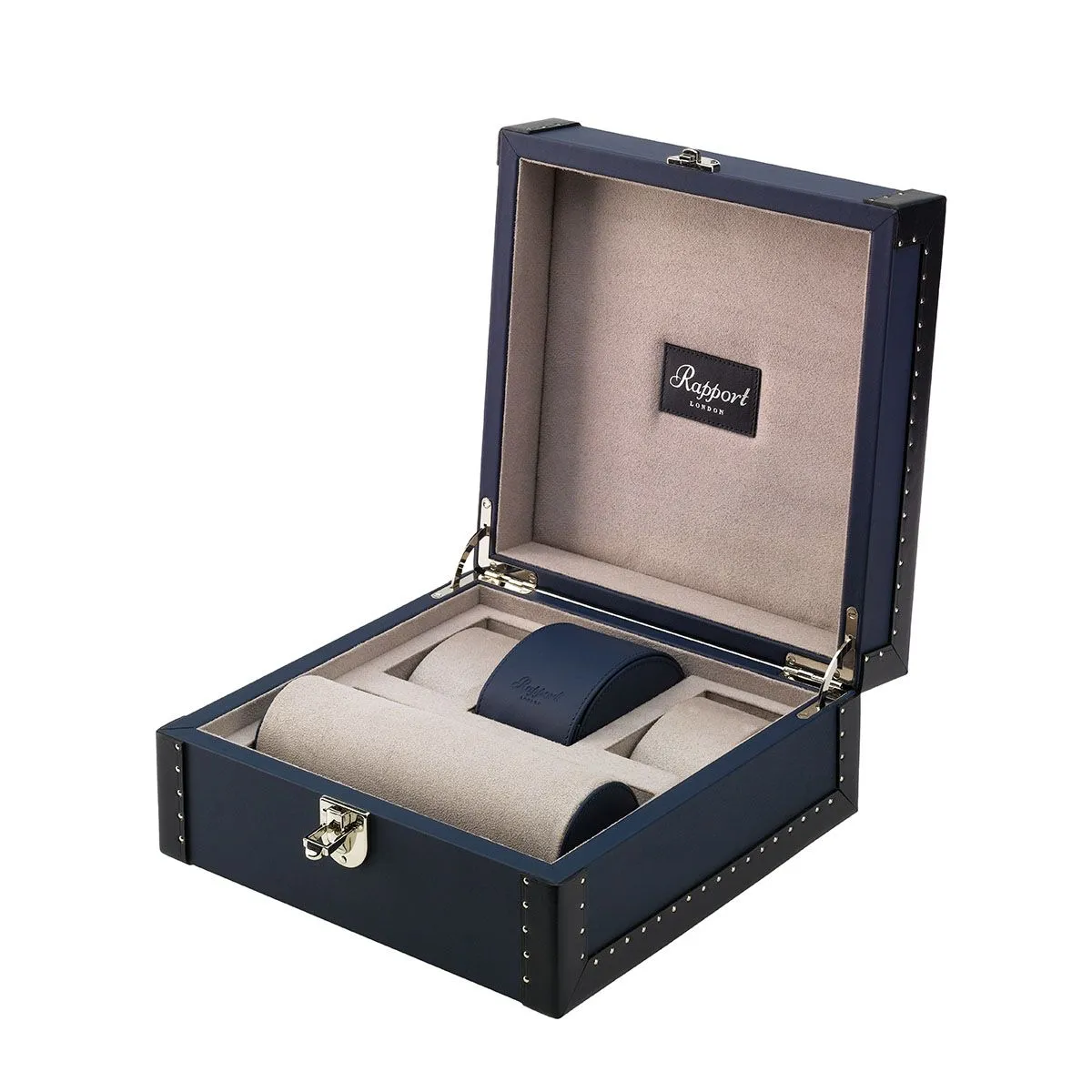Rapport - Kensington Multi-storage Watch Box in Blue Leather | L321