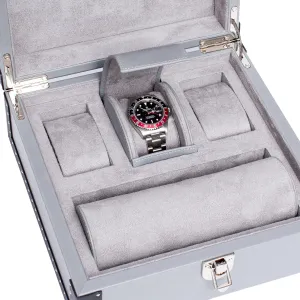 Rapport - Kensington Multi-storage Watch Box in Grey Leather | L336