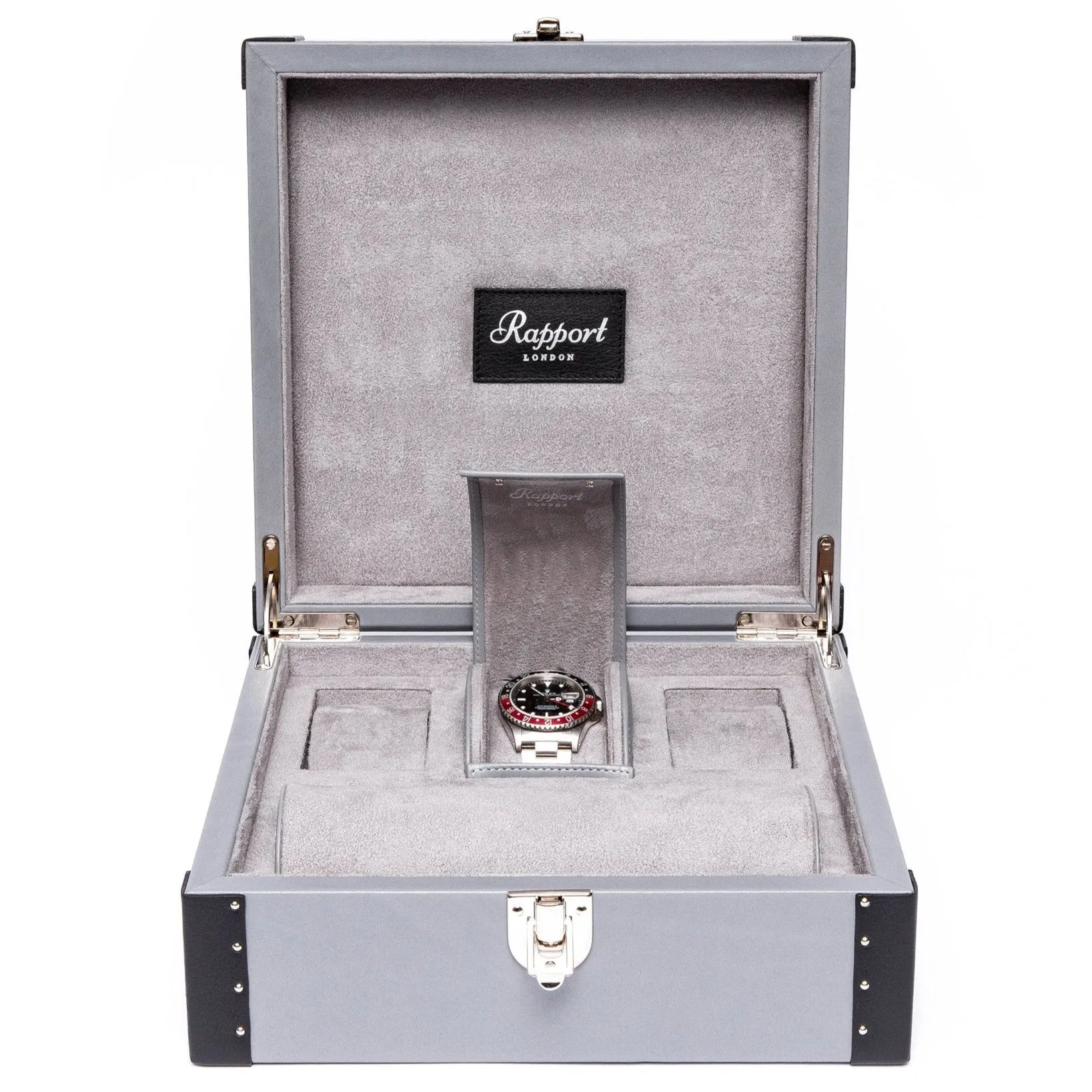 Rapport - Kensington Multi-storage Watch Box in Grey Leather | L336
