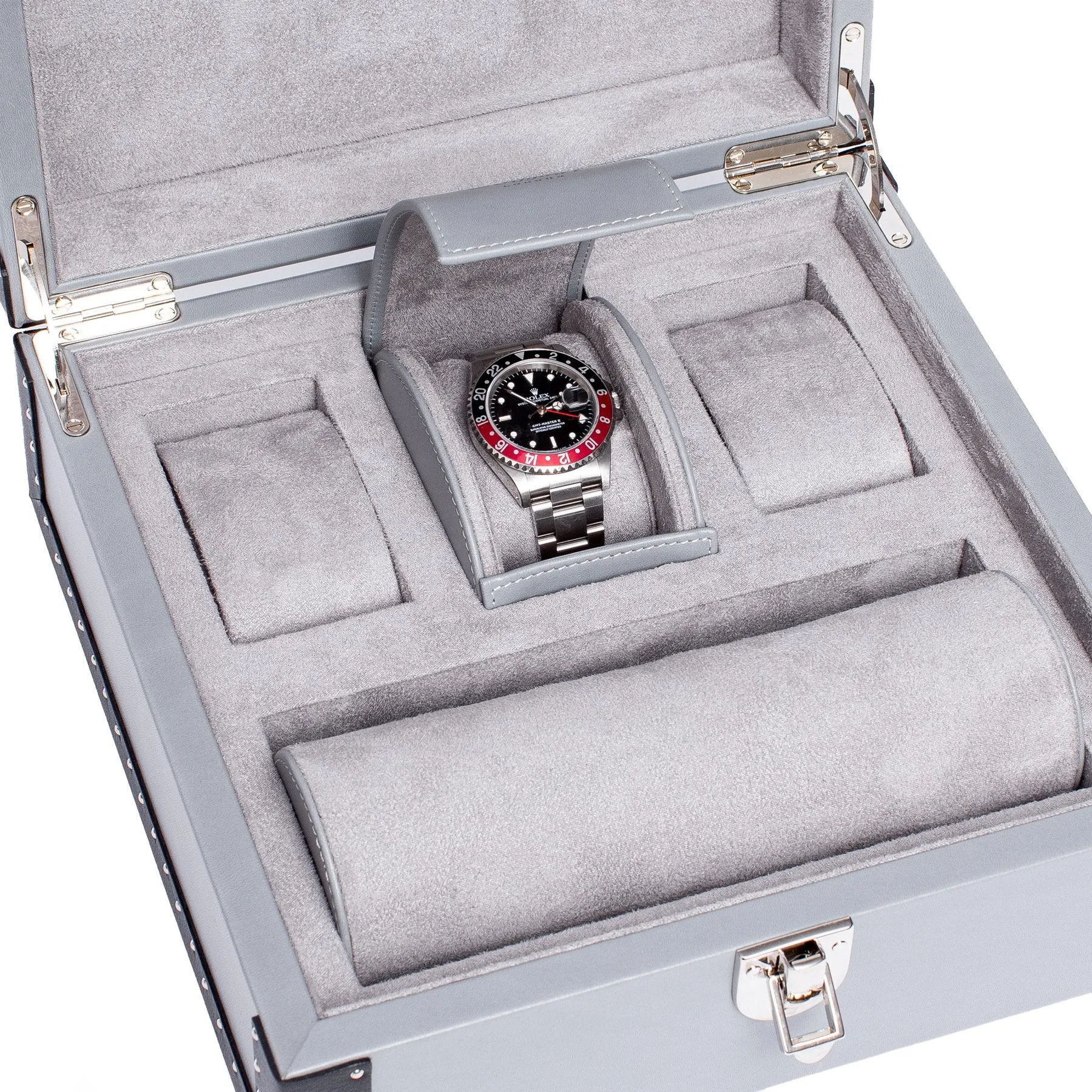 Rapport - Kensington Multi-storage Watch Box in Grey Leather | L336