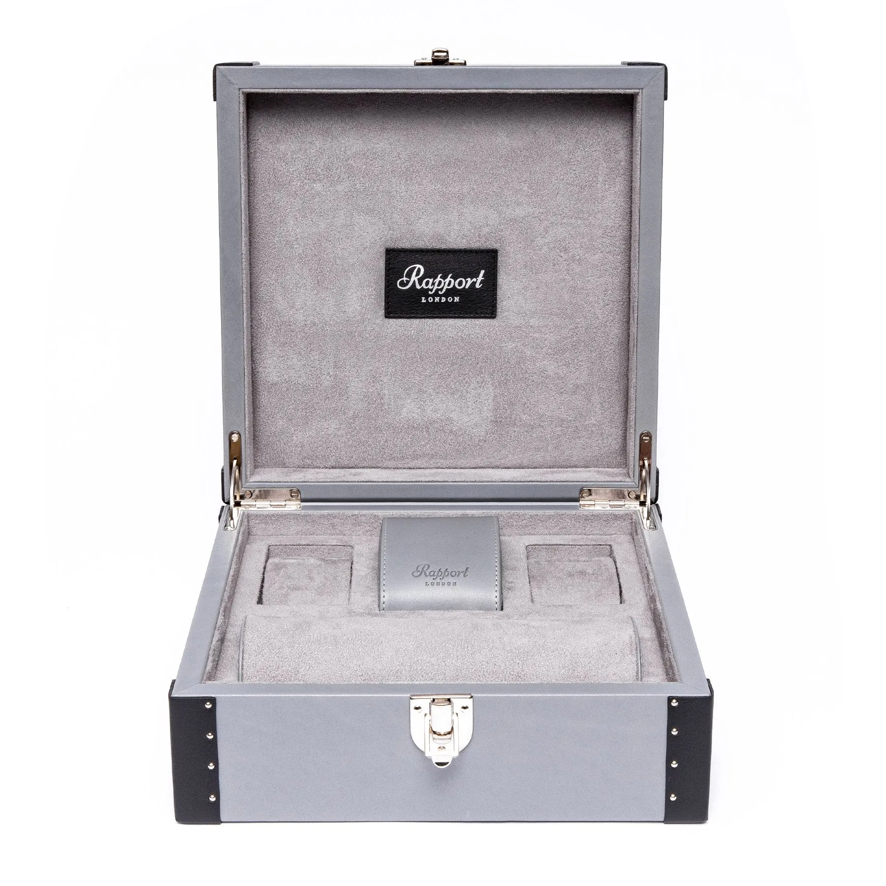 Rapport - Kensington Multi-storage Watch Box in Grey Leather | L336