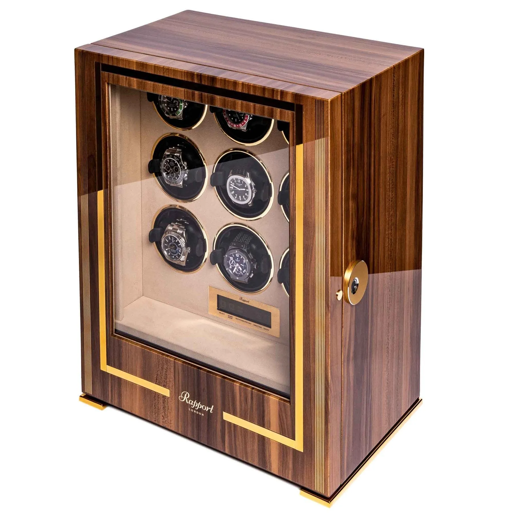 Rapport - Paramount 9-Unit Watch Winder in Walnut | W309