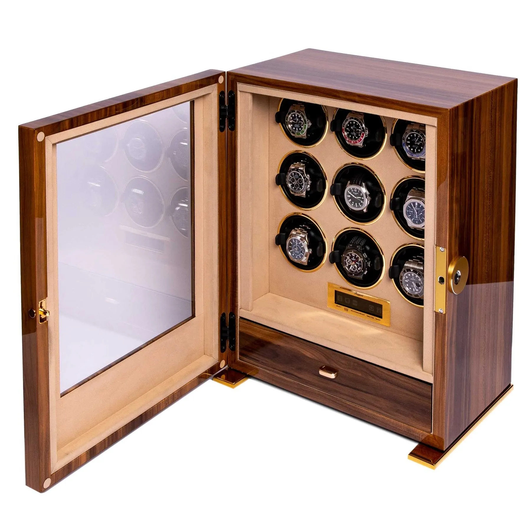 Rapport - Paramount 9-Unit Watch Winder in Walnut | W309