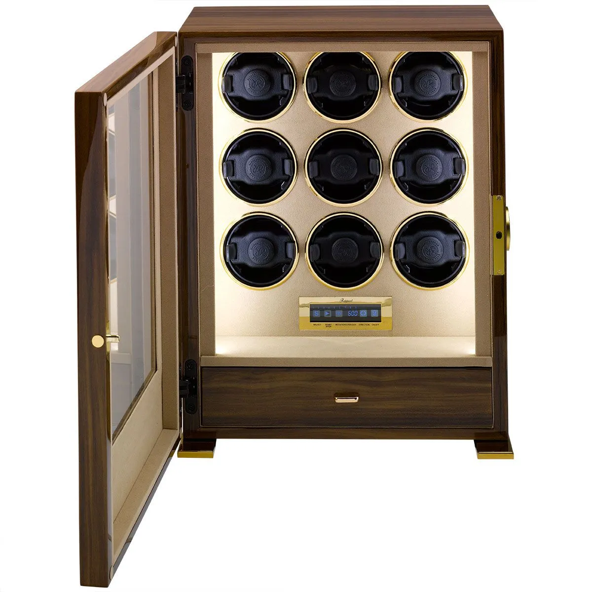 Rapport - Paramount 9-Unit Watch Winder in Walnut | W309