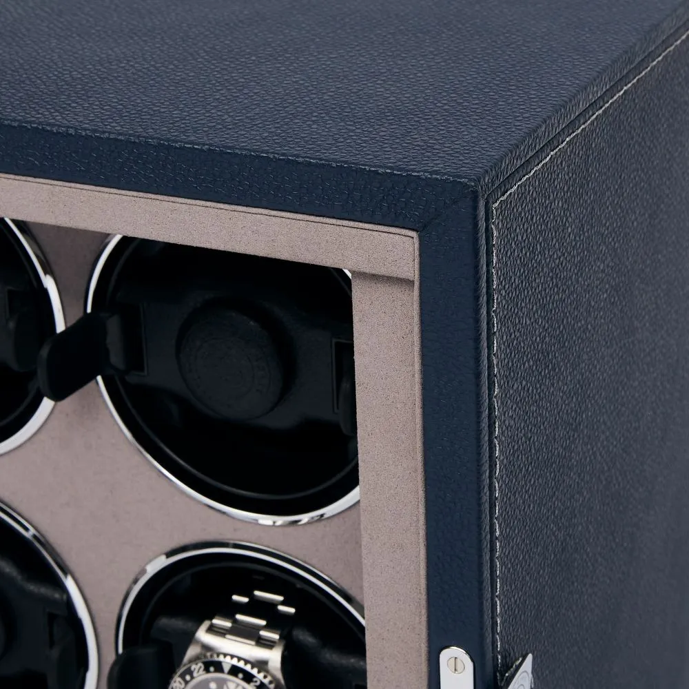 Rapport - Quantum Quad Watch Winder in Blue Leather | W634