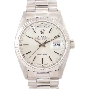 Rare Rolex White Gold Rolex Day-Date President Quickset 18039 18K Watch 18239