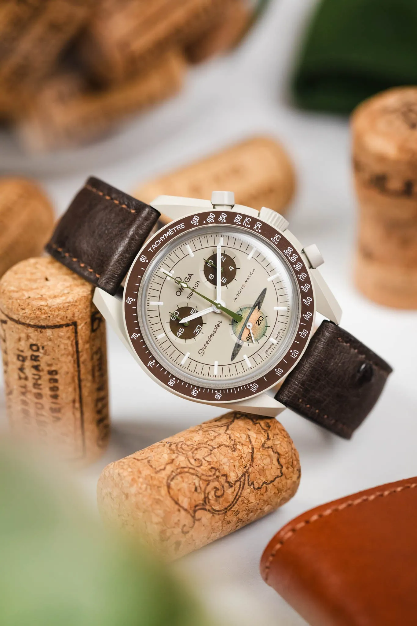 RIOS1931 MAISON Genuine Ostrich Leather Watch Strap in MOCHA
