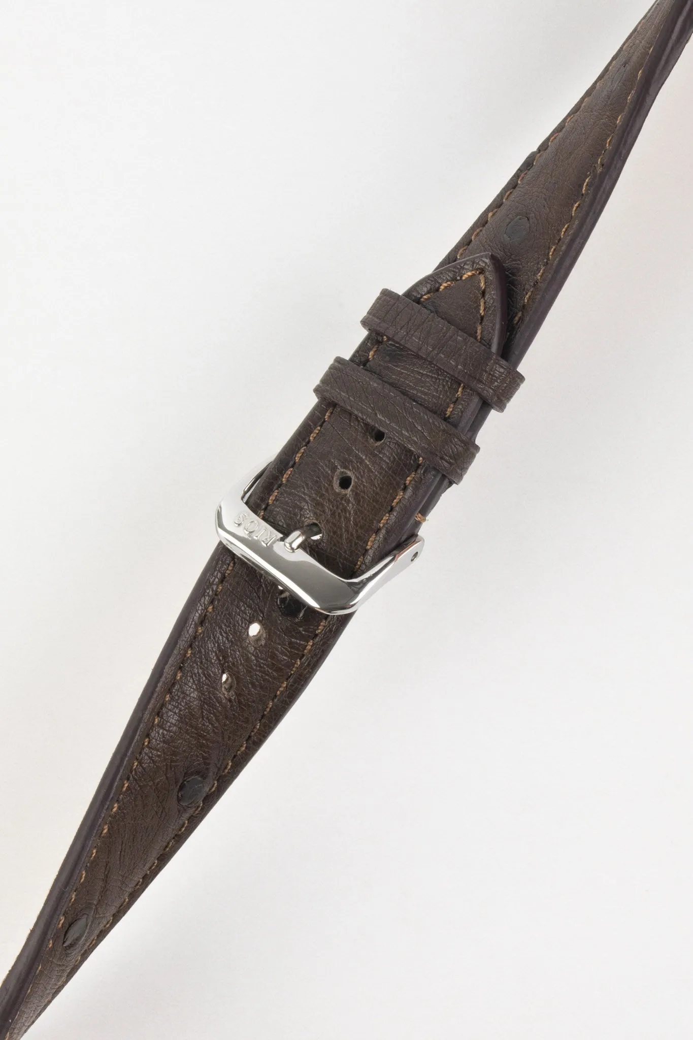 RIOS1931 MAISON Genuine Ostrich Leather Watch Strap in MOCHA