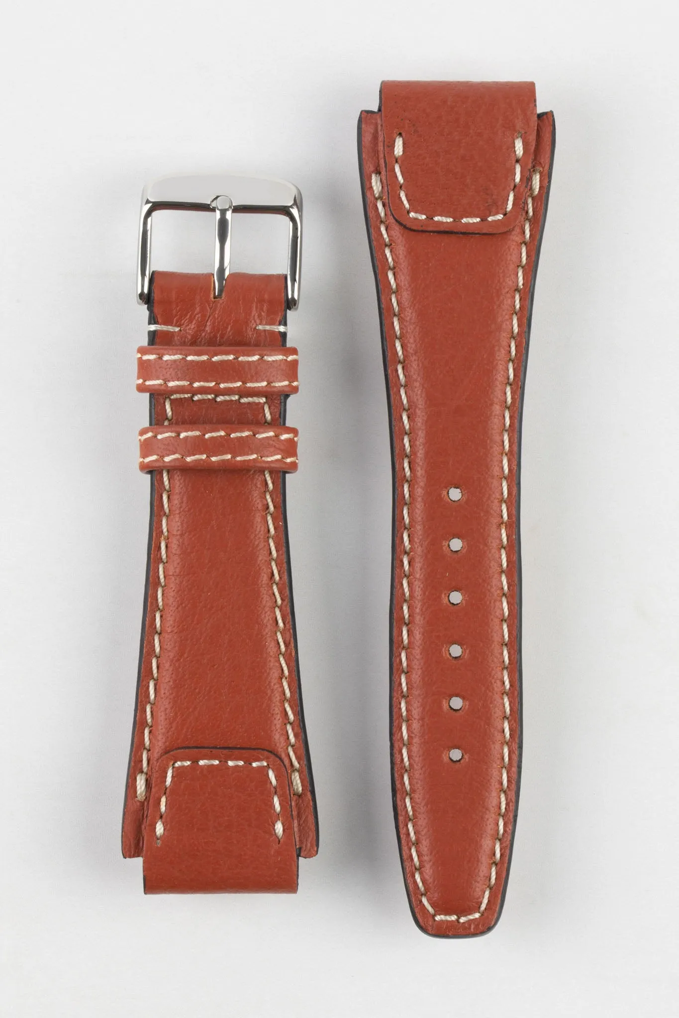RIOS1931 NATURE Genuine Buffalo Leather Watch Strap in COGNAC