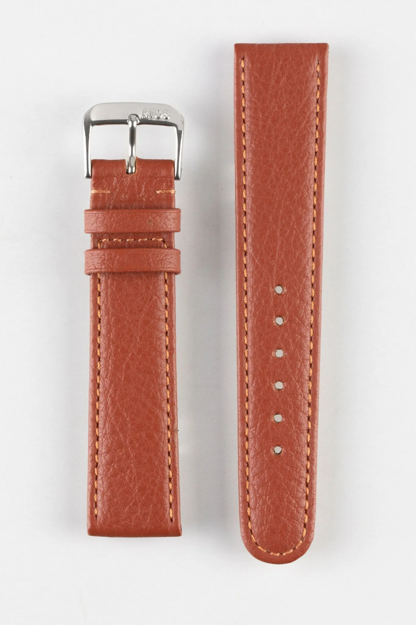 RIOS1931 TEXAS Genuine Buffalo Leather Watch Strap in COGNAC