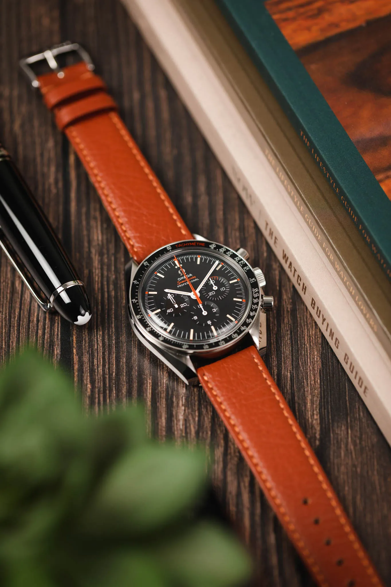 RIOS1931 TEXAS Genuine Buffalo Leather Watch Strap in COGNAC