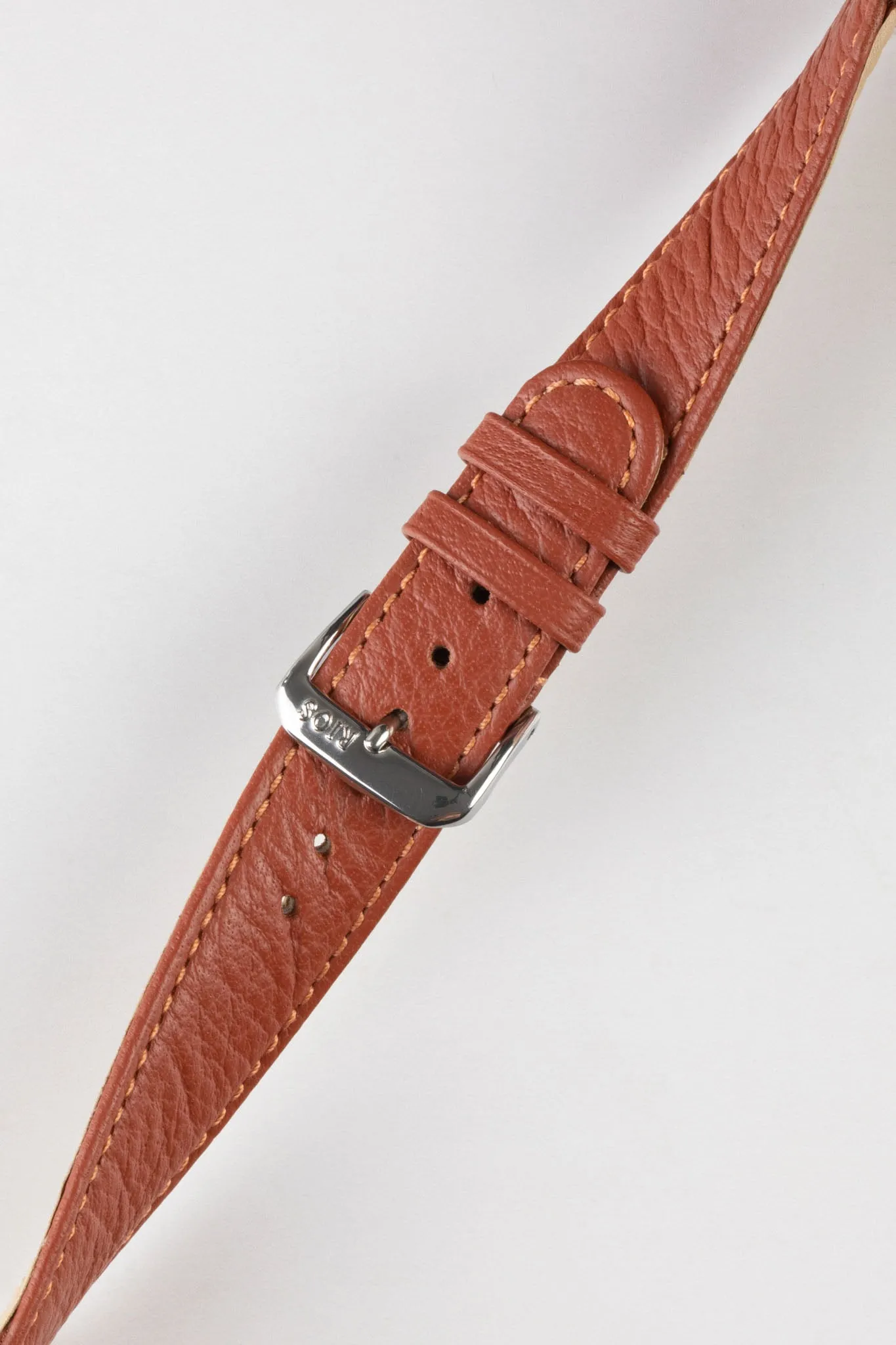 RIOS1931 TEXAS Genuine Buffalo Leather Watch Strap in COGNAC