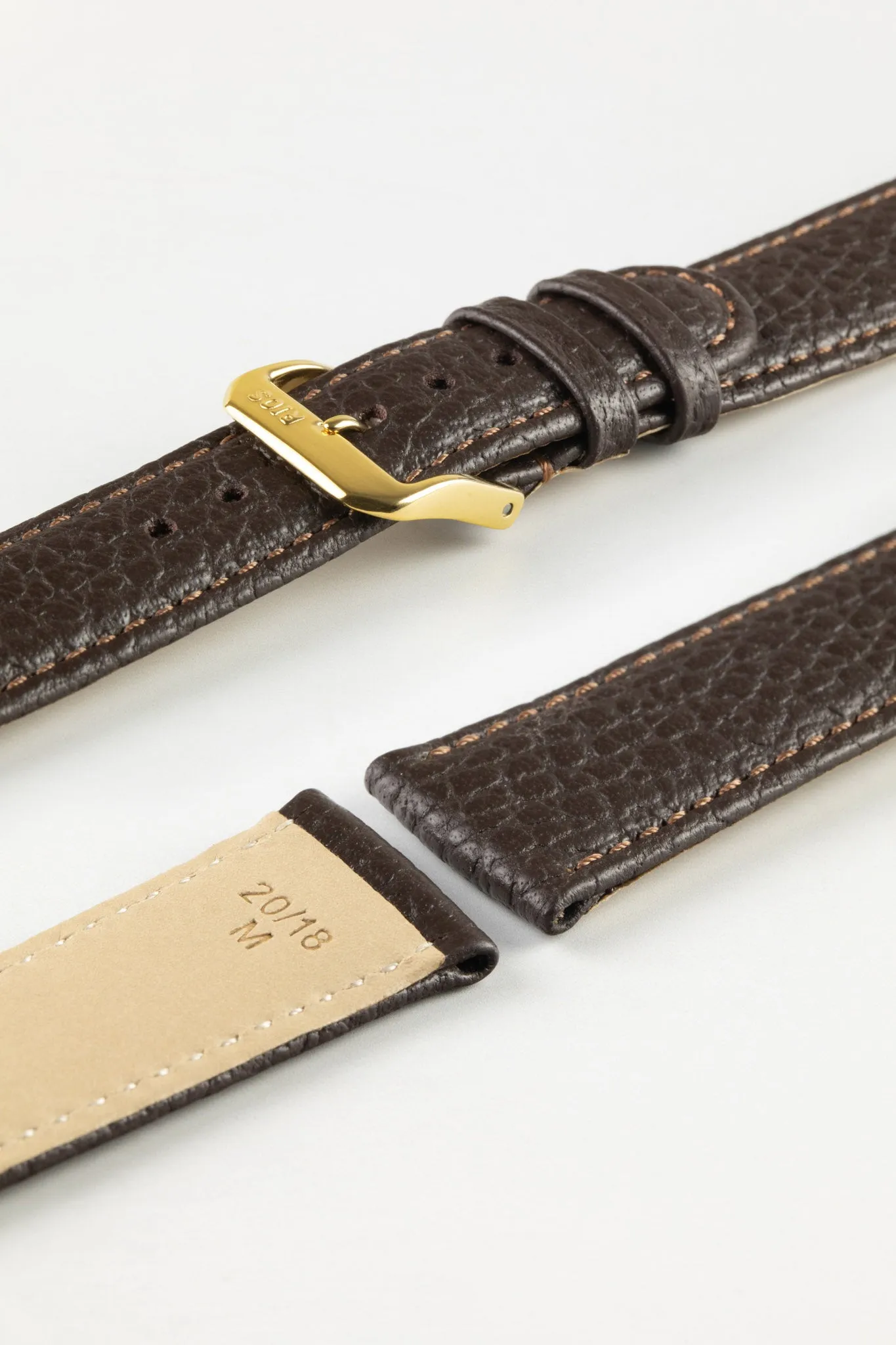 RIOS1931 TEXAS Genuine Buffalo Leather Watch Strap in MOCHA