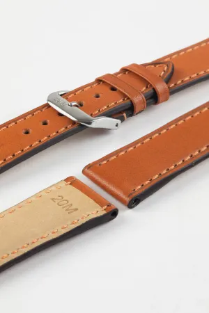 RIOS1931 TULA Genuine Russia Leather Bund Watch Strap in COGNAC