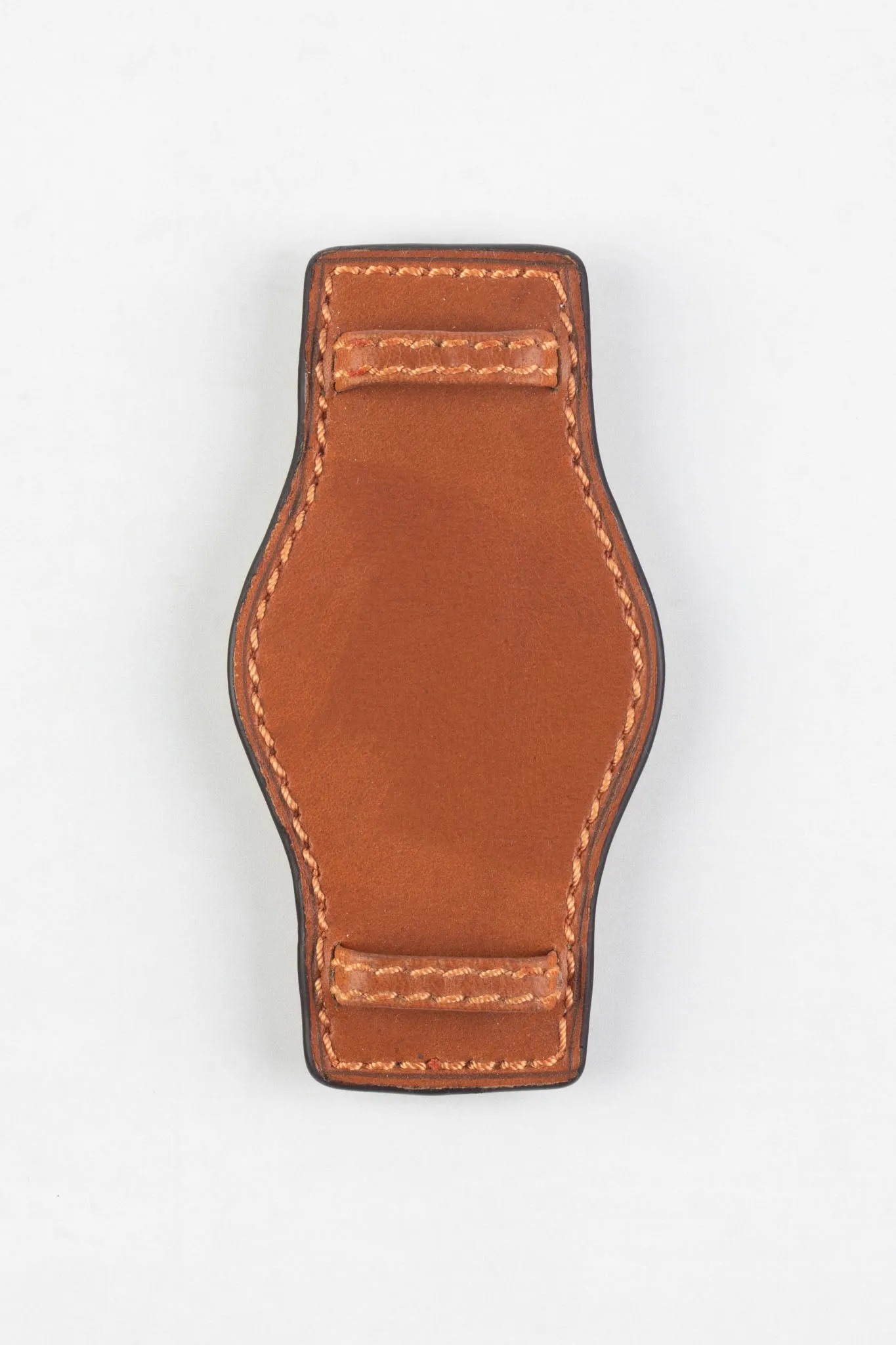 RIOS1931 TULA Genuine Russia Leather Bund Watch Strap in COGNAC
