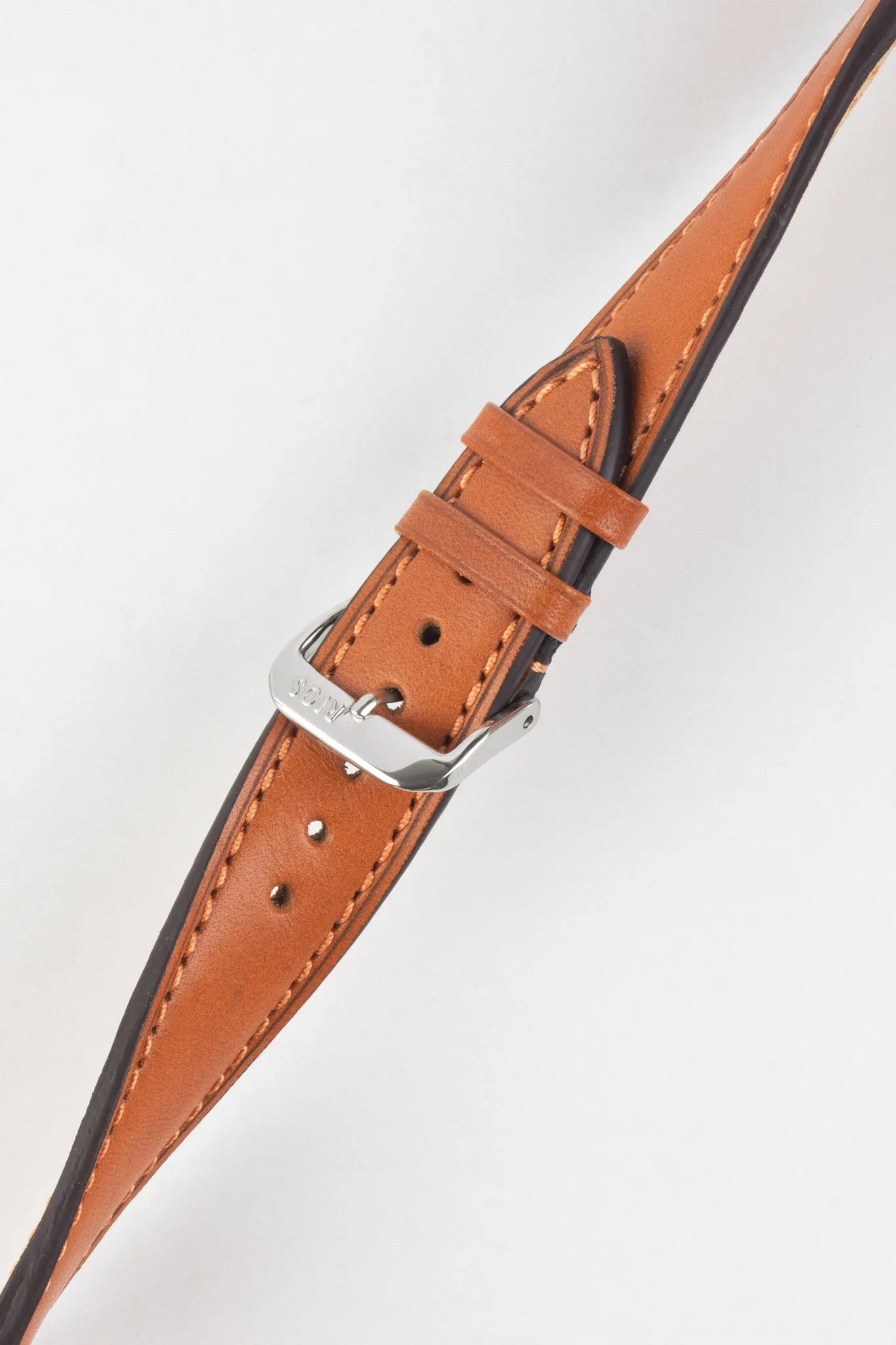 RIOS1931 TULA Genuine Russia Leather Bund Watch Strap in COGNAC