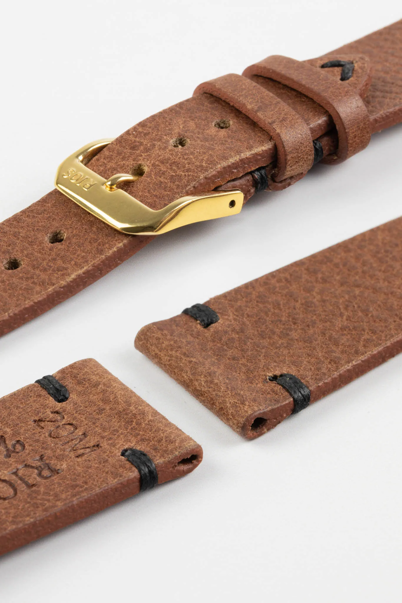 RIOS1931 WALKER Genuine Vintage Leather Watch Strap in MAHOGANY