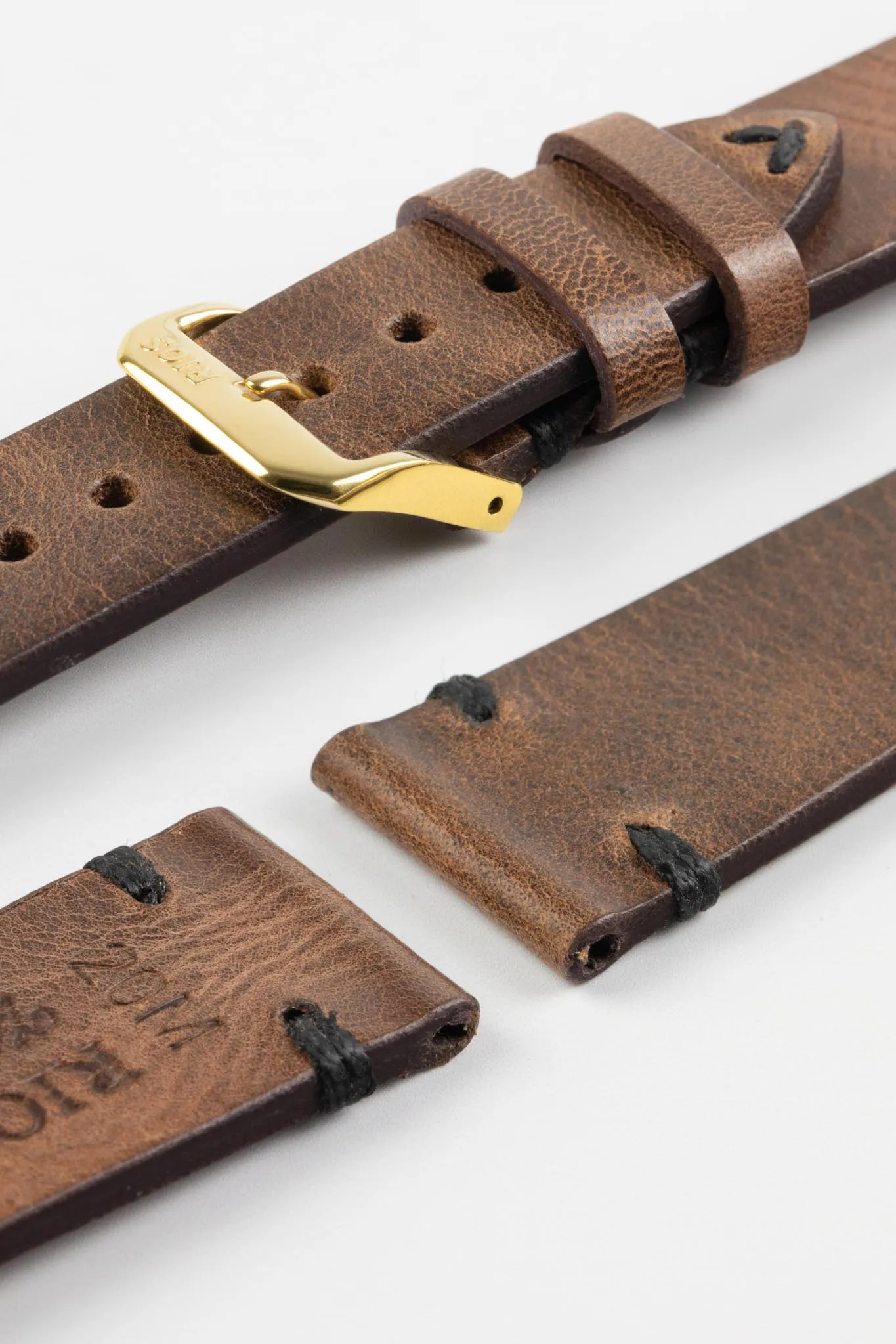 RIOS1931 WALKER Genuine Vintage Leather Watch Strap in MOCHA