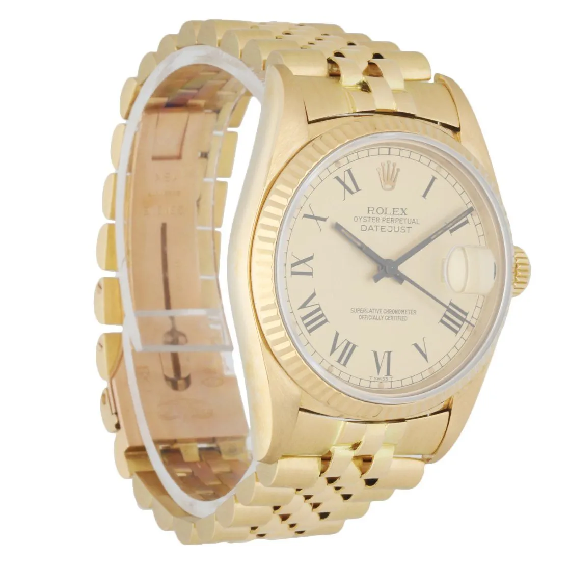 Rolex DateJust 16018 Buckley Dial 18k Yellow Gold Men's Watch