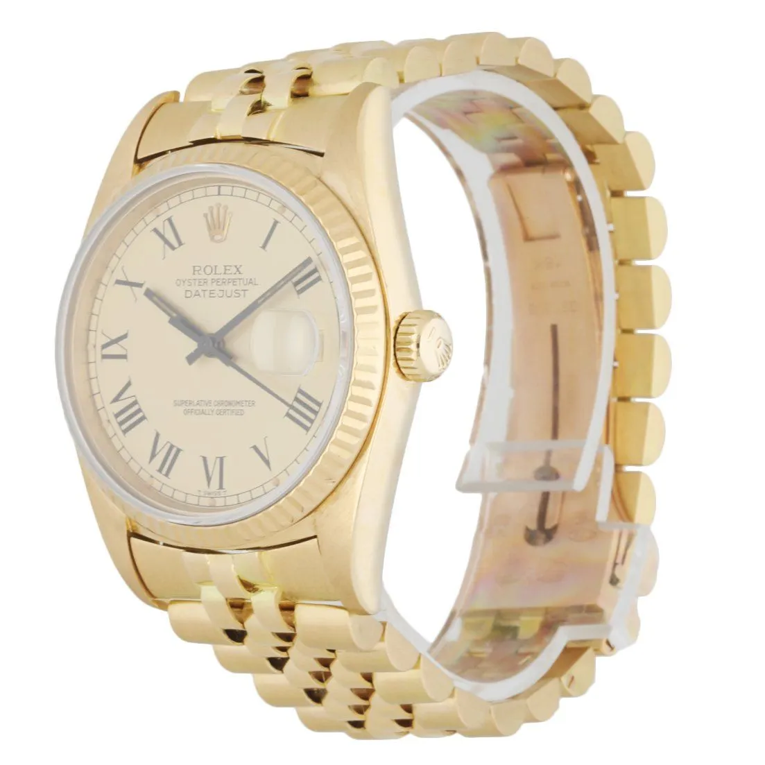 Rolex DateJust 16018 Buckley Dial 18k Yellow Gold Men's Watch