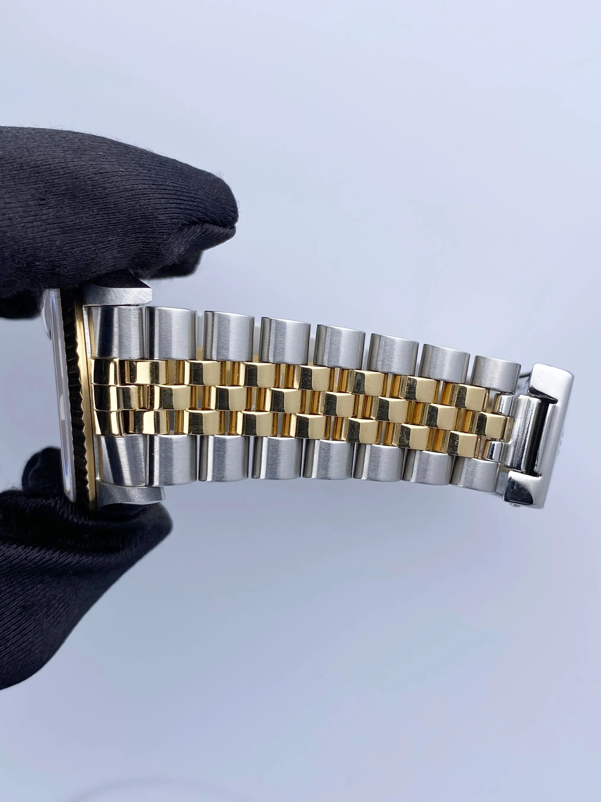 Rolex Datejust 16233 Diamond Black Dial Two Tone Mens Watch