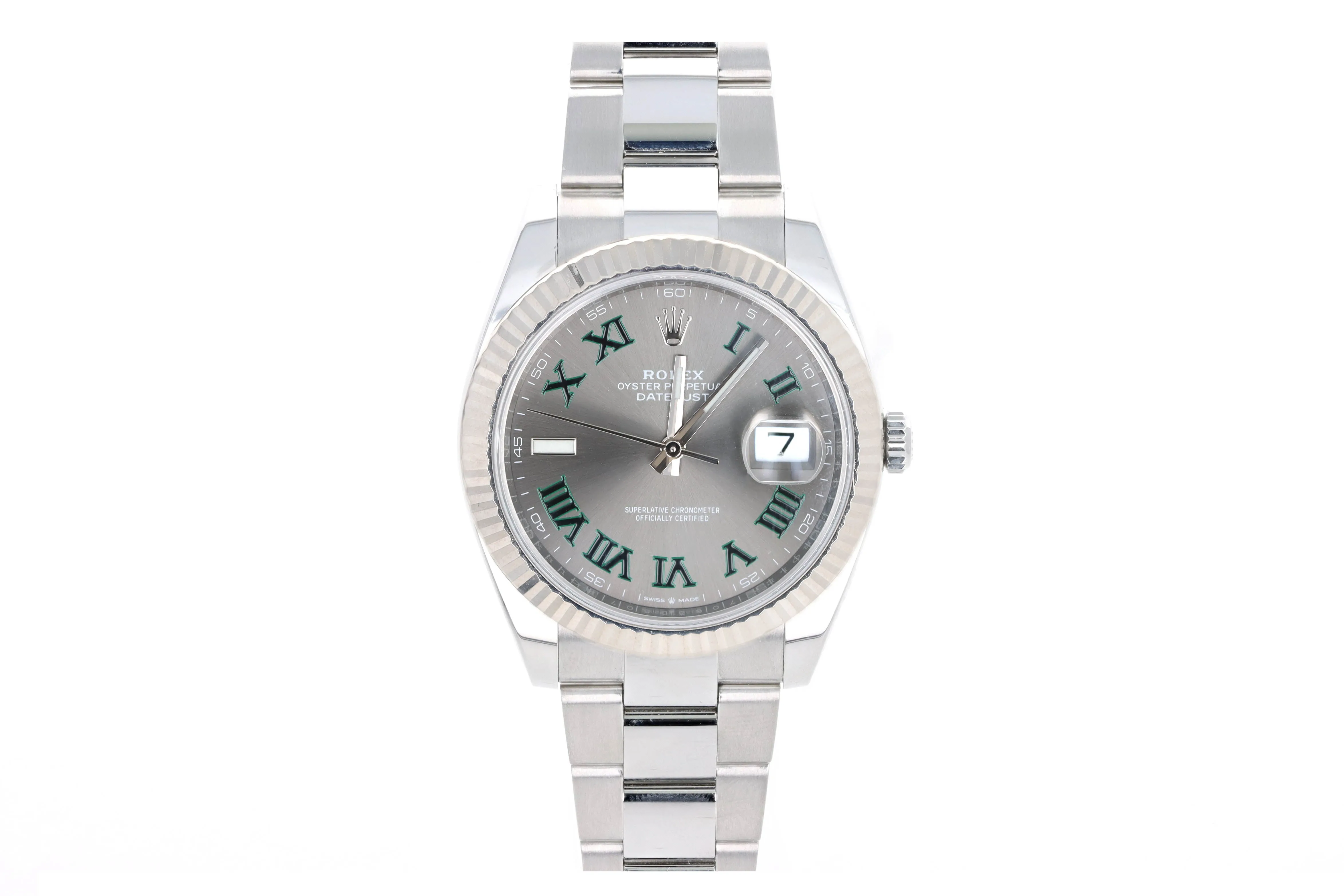 Rolex Datejust 41mm Model 126334 Wimbledon Dial Jubilee Bracelet