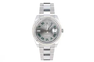 Rolex Datejust 41mm Model 126334 Wimbledon Dial Jubilee Bracelet