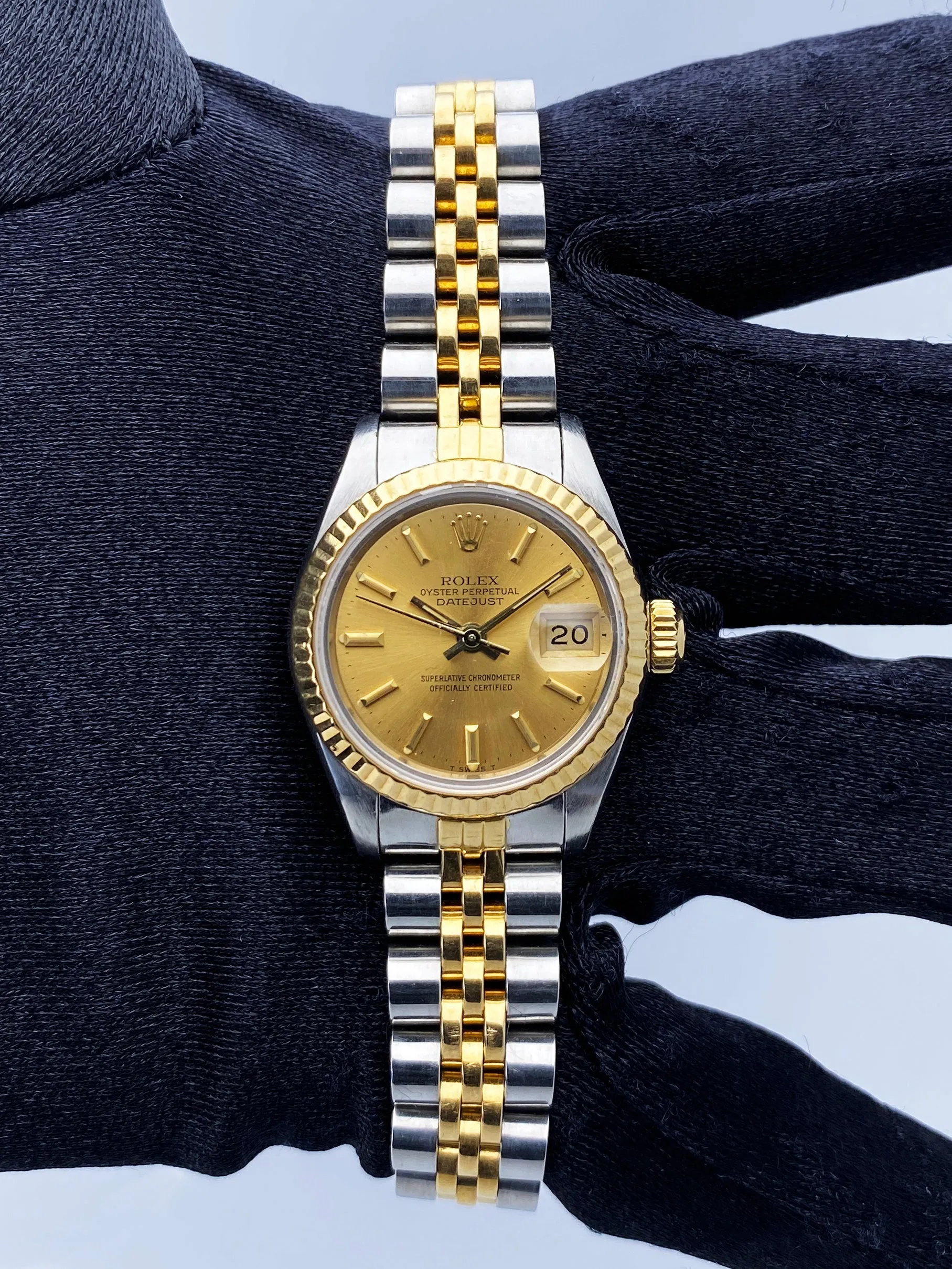 Rolex Datejust 69173 Champagne Dial Ladies Watch Box Papers