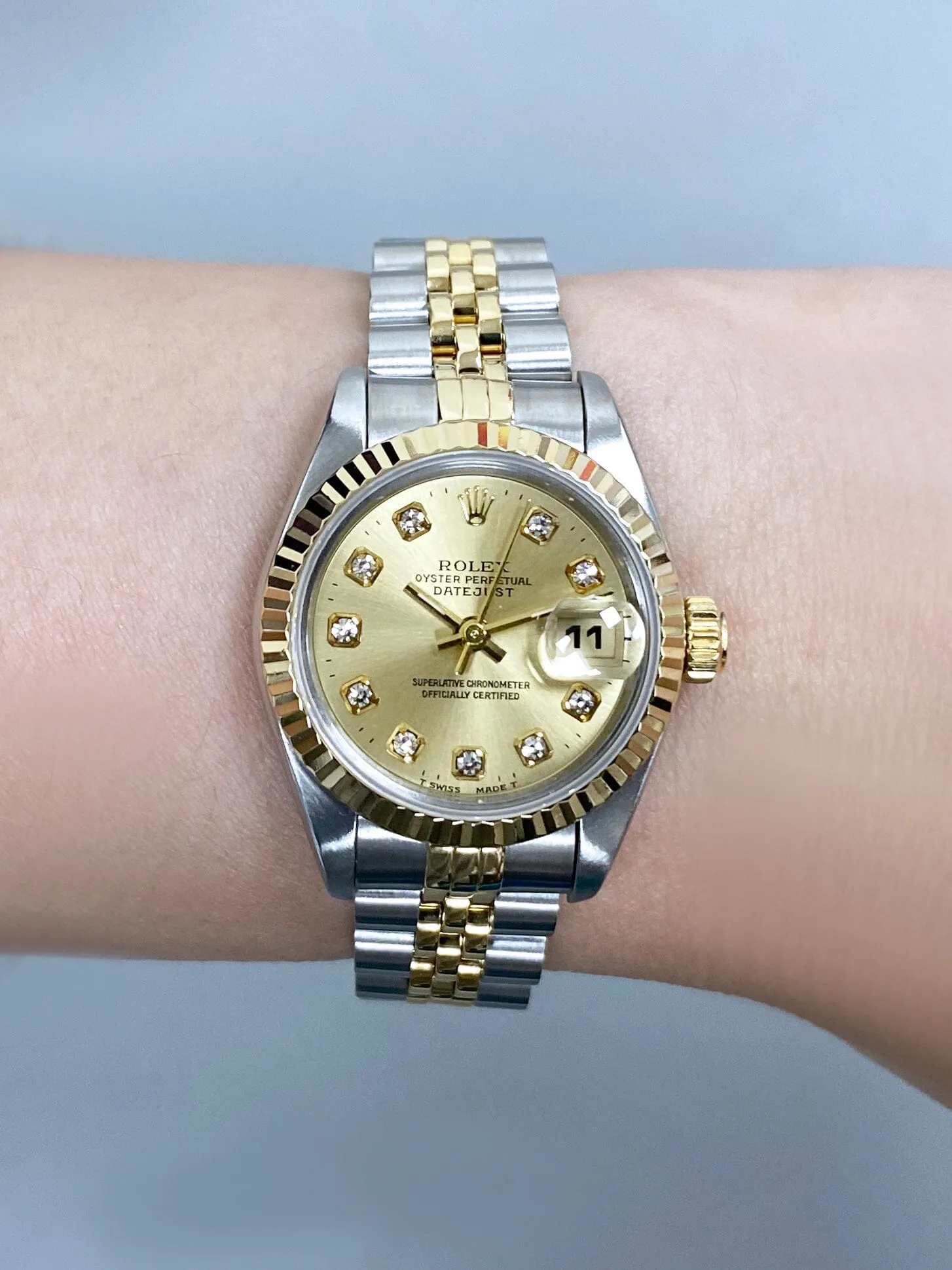 Rolex Datejust 69173 Diamond Dial Ladies Watch