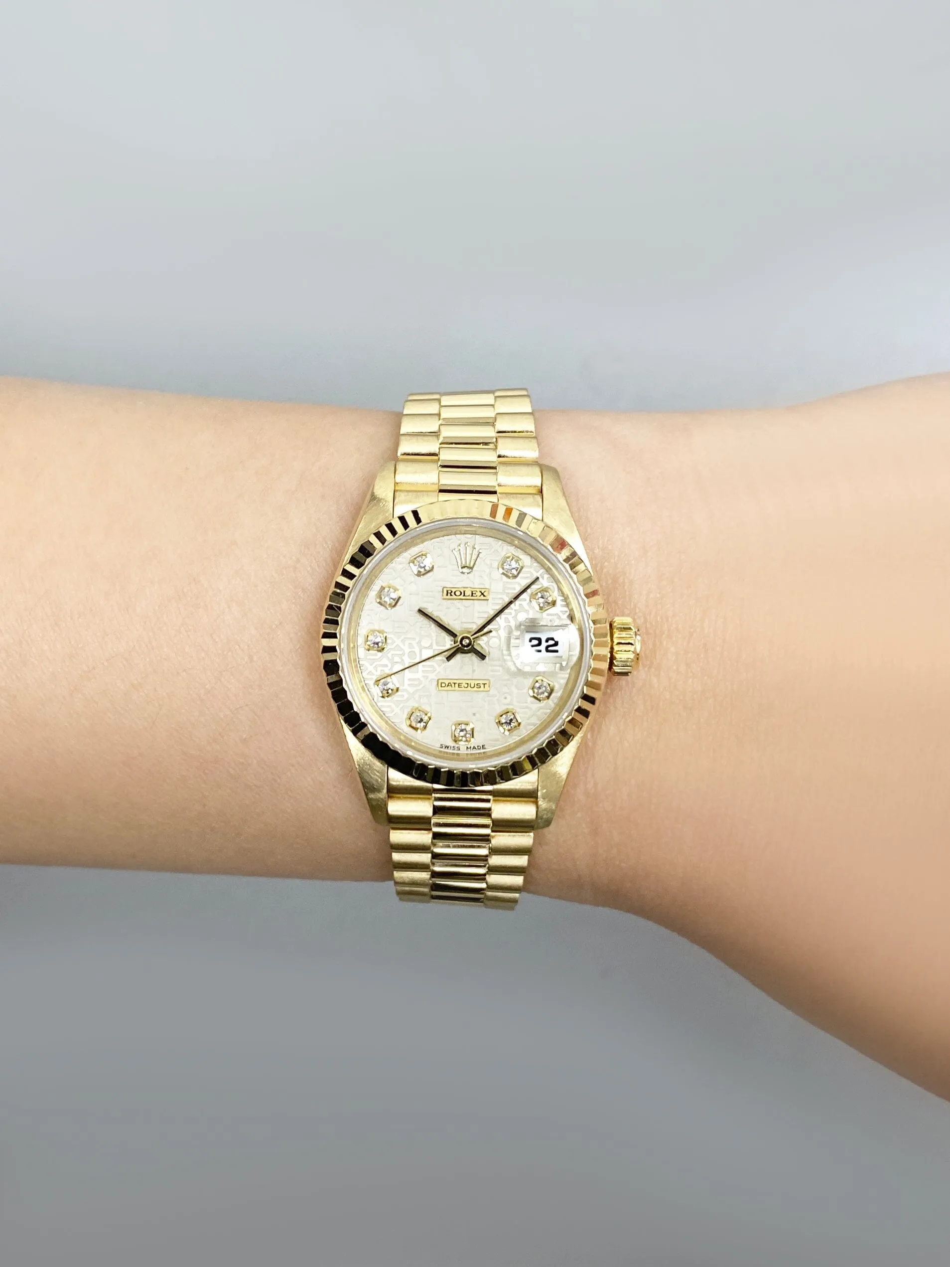 Rolex Datejust 69178 Diamond Anniversary Dial Ladies Watch Box Papers