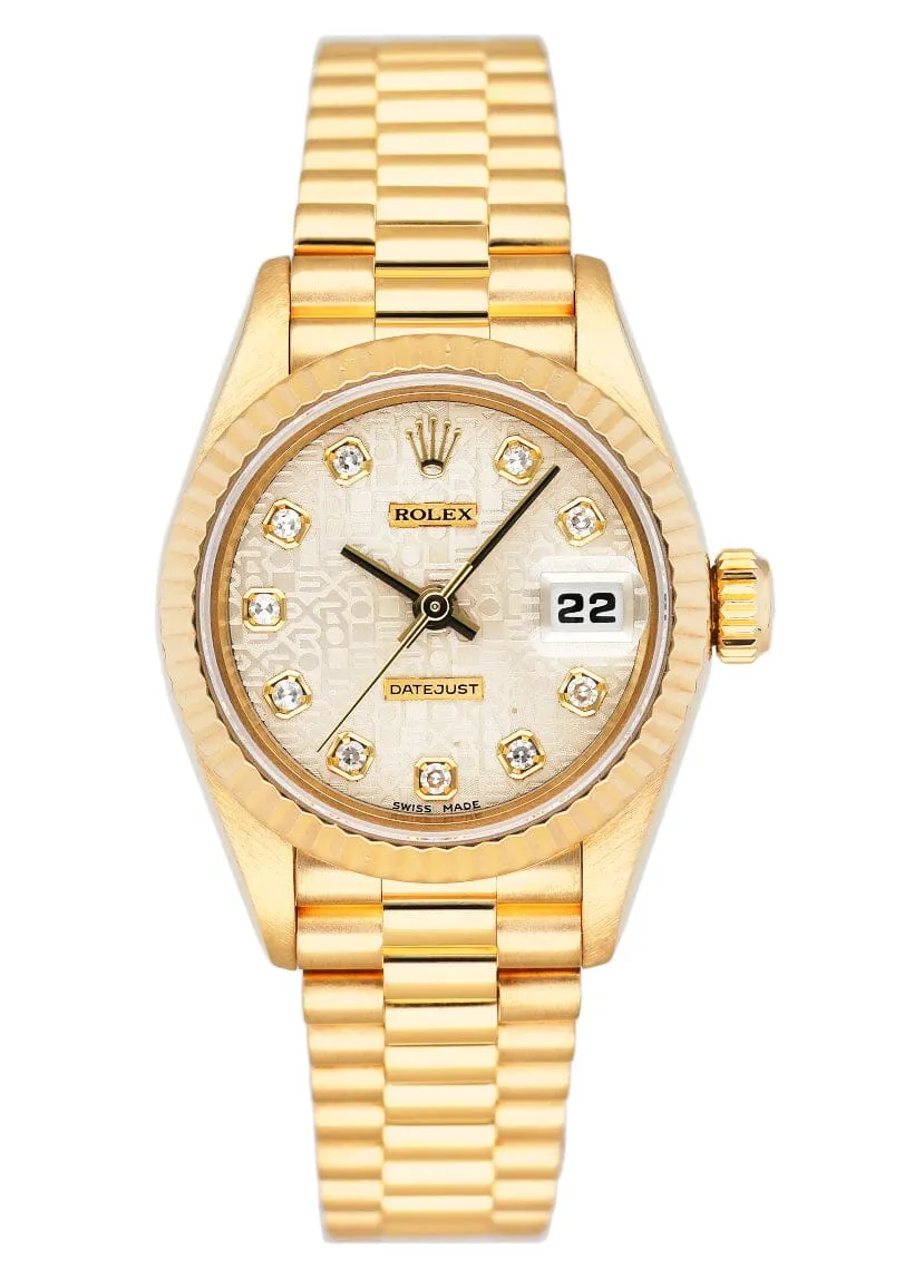 Rolex Datejust 69178 Diamond Anniversary Dial Ladies Watch Box Papers