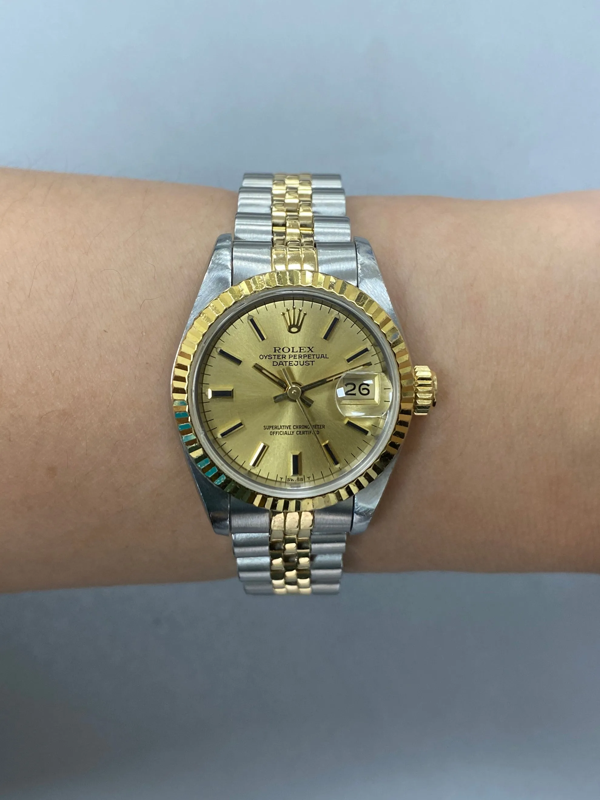 Rolex Datejust 79173 Champagne Dial Ladies Watch Box Papers