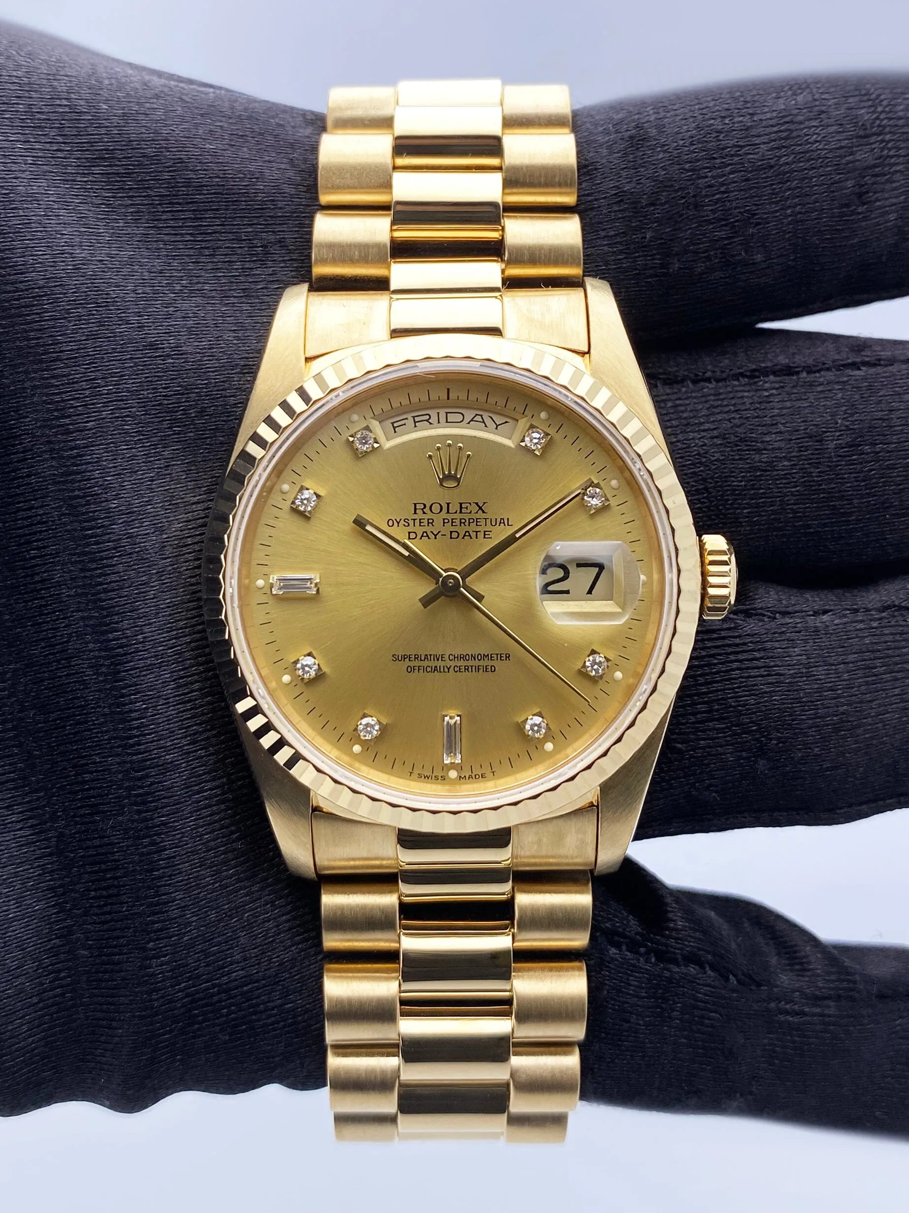 Rolex Day Date 1823 Diamond Champagne Dial Mens Watch