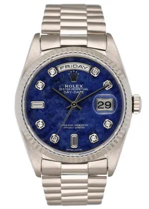 Rolex Day Date 18239 Sodalite Diamond Dial Mens Watch