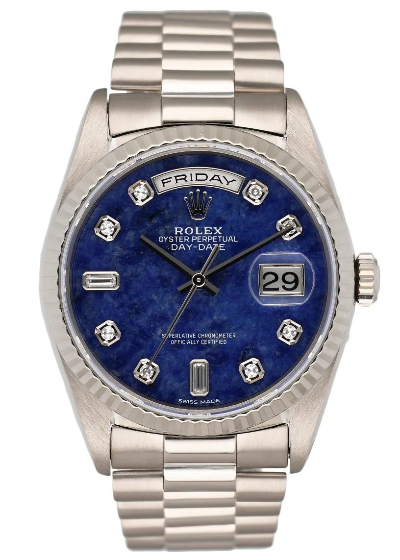 Rolex Day Date 18239 Sodalite Diamond Dial Mens Watch