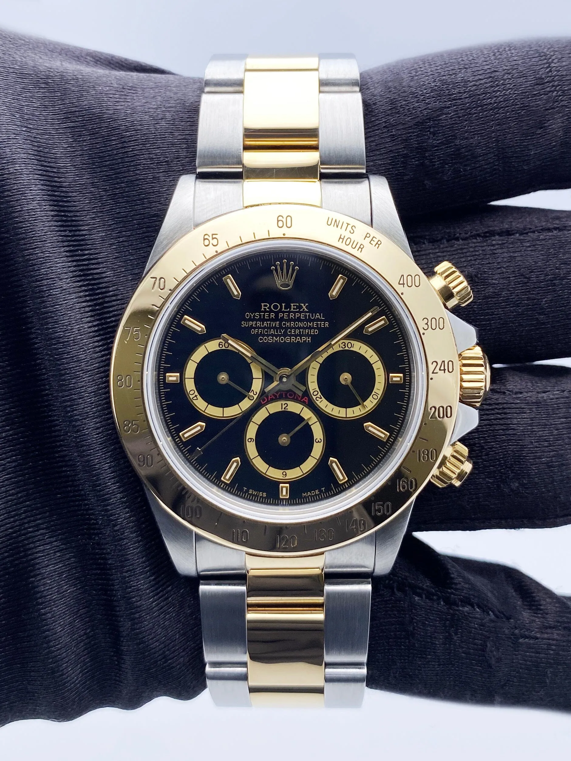 Rolex Daytona 16523 Zenith Black Dial "Inverted 6" Mens Watch