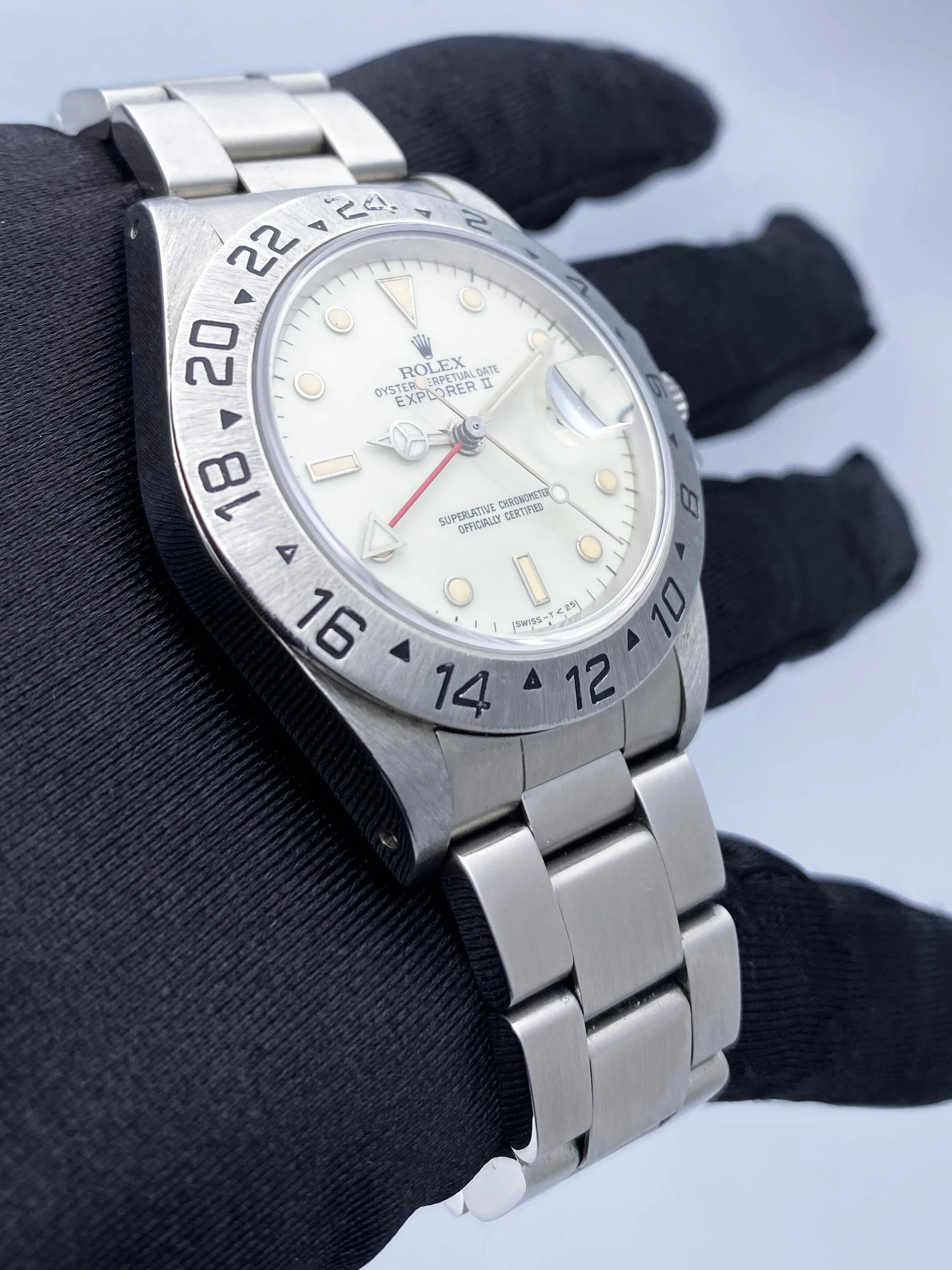 Rolex Explorer II 16550 Cream Dial Vintage Mens Watch Box Papers