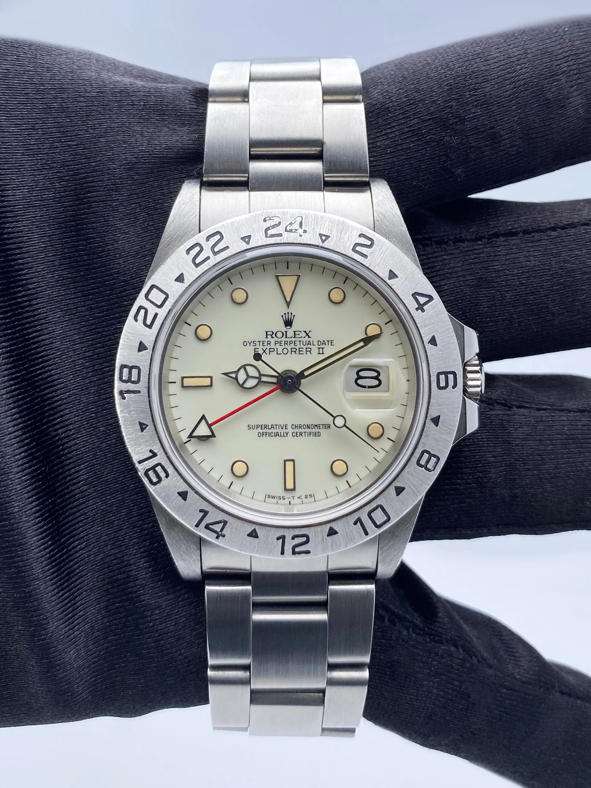 Rolex Explorer II 16550 Cream Dial Vintage Mens Watch Box Papers