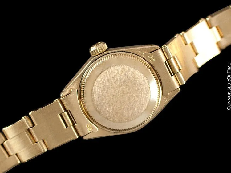 Rolex Ladies Datejust (President) Watch with Pink Strawberries & Cream Dial - 18K Gold & Diamonds