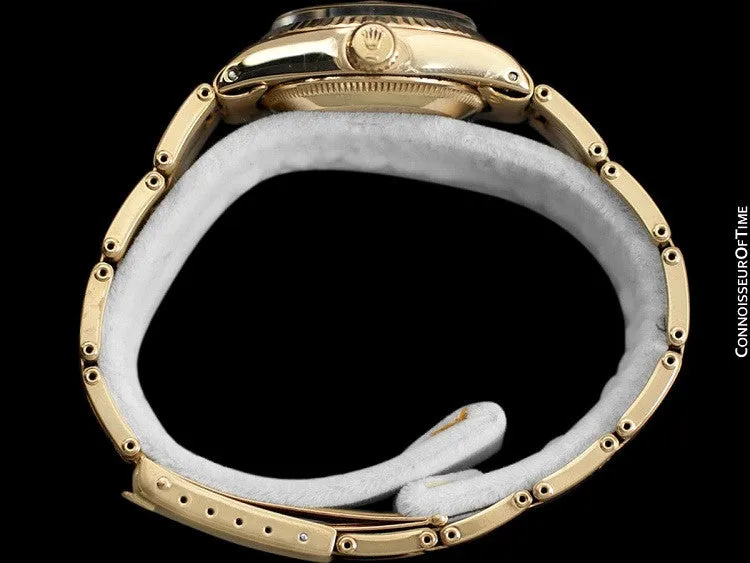 Rolex Ladies Datejust (President) Watch with Pink Strawberries & Cream Dial - 18K Gold & Diamonds