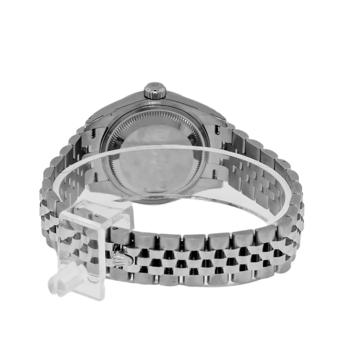Rolex Lady-Datejust 28mm White Gold Steel Pink Roman Dial Fluted Bezel 279174
