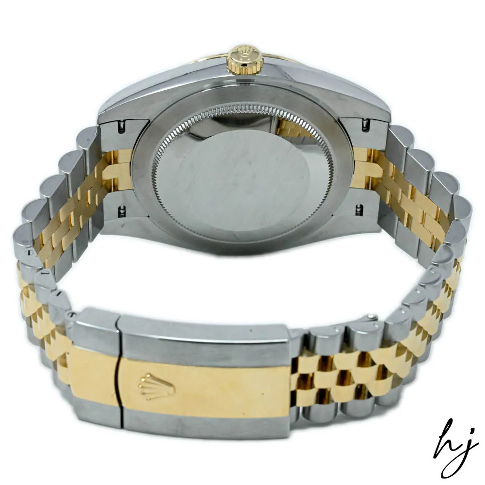 Rolex Men's Datejust 41 18K Yellow Gold & Steel 41mm Black Stick Dial Watch Reference #: 126333