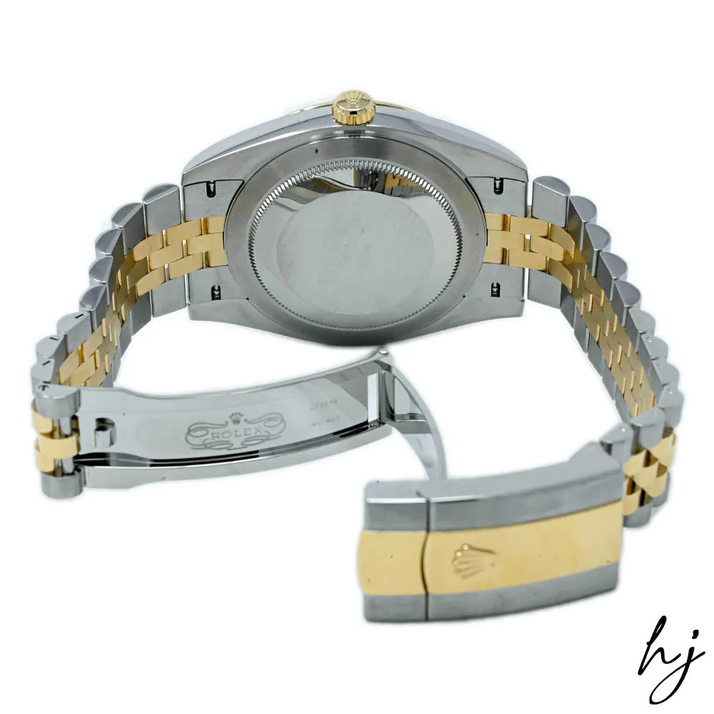 Rolex Men's Datejust 41 18K Yellow Gold & Steel 41mm Black Stick Dial Watch Reference #: 126333