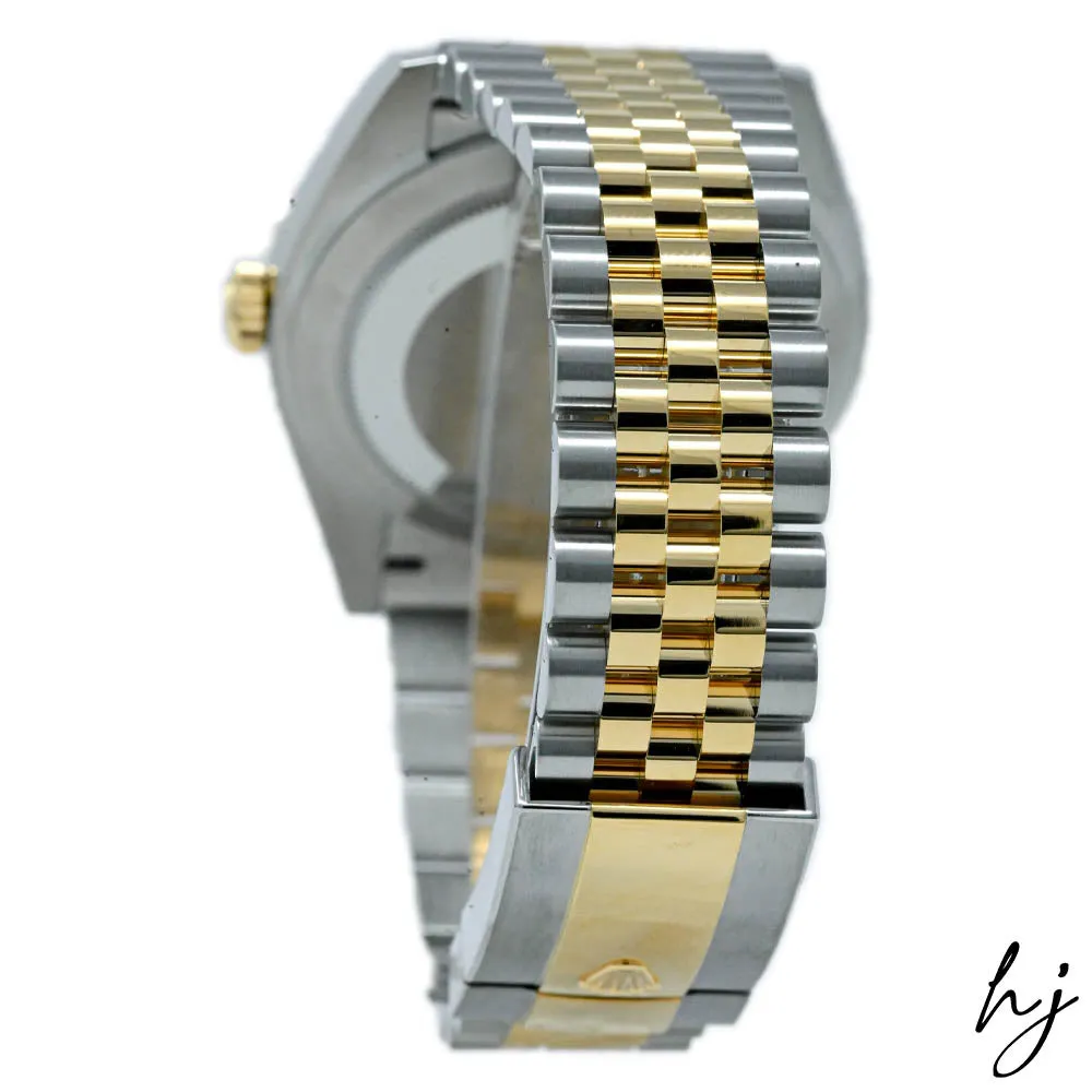 Rolex Men's Datejust 41 18K Yellow Gold & Steel 41mm Black Stick Dial Watch Reference #: 126333