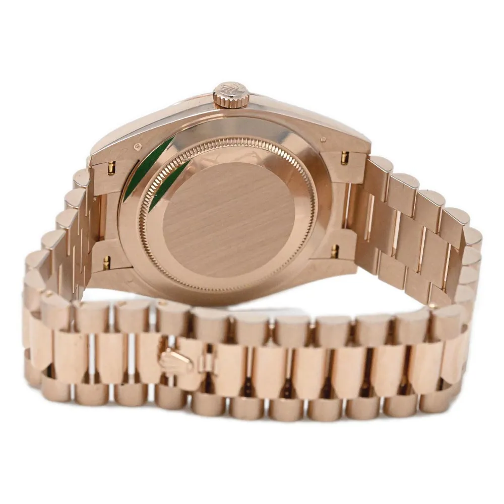 Rolex Men's Day-Date 18K Everose Gold 40mm Pink Sundust Roman Dial Watch Reference #: 228235