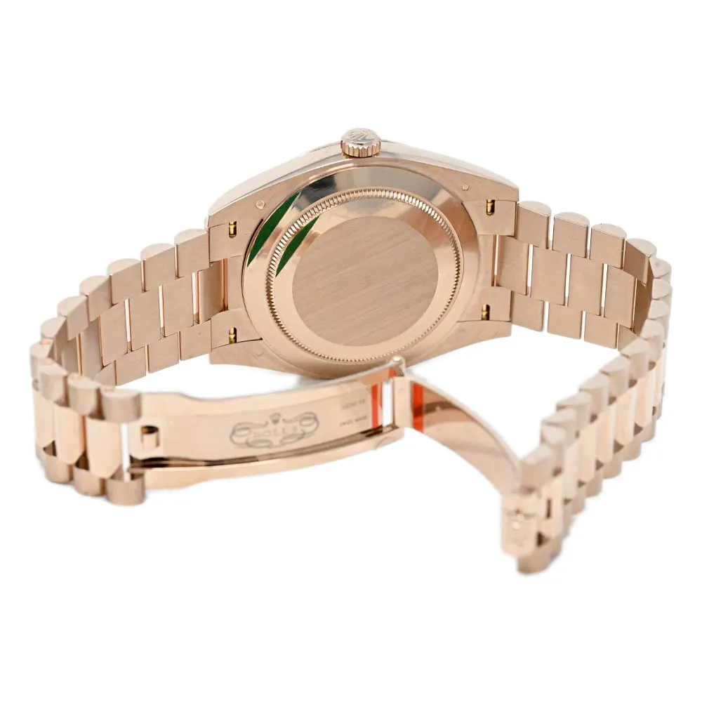 Rolex Men's Day-Date 18K Everose Gold 40mm Pink Sundust Roman Dial Watch Reference #: 228235