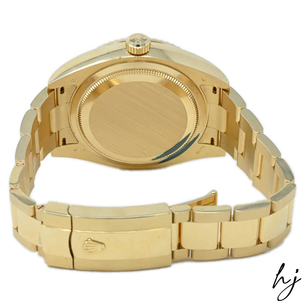 Rolex Men's Sky-Dweller 18K Yellow Gold 42mm Black Stick Dial Watch Reference #: 326938